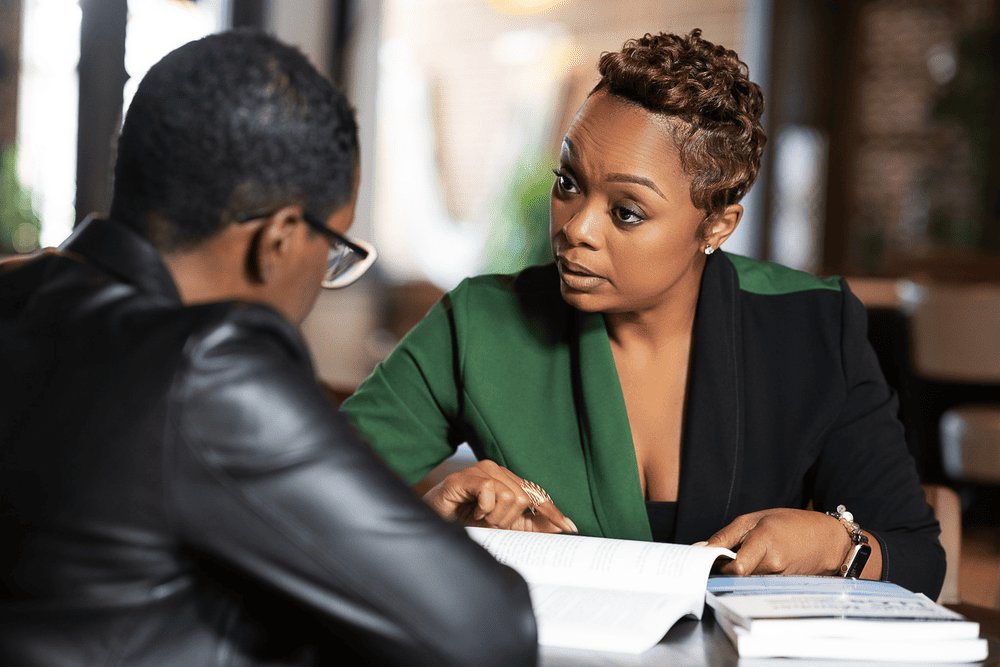 Nakeisha Jones meeting with a client